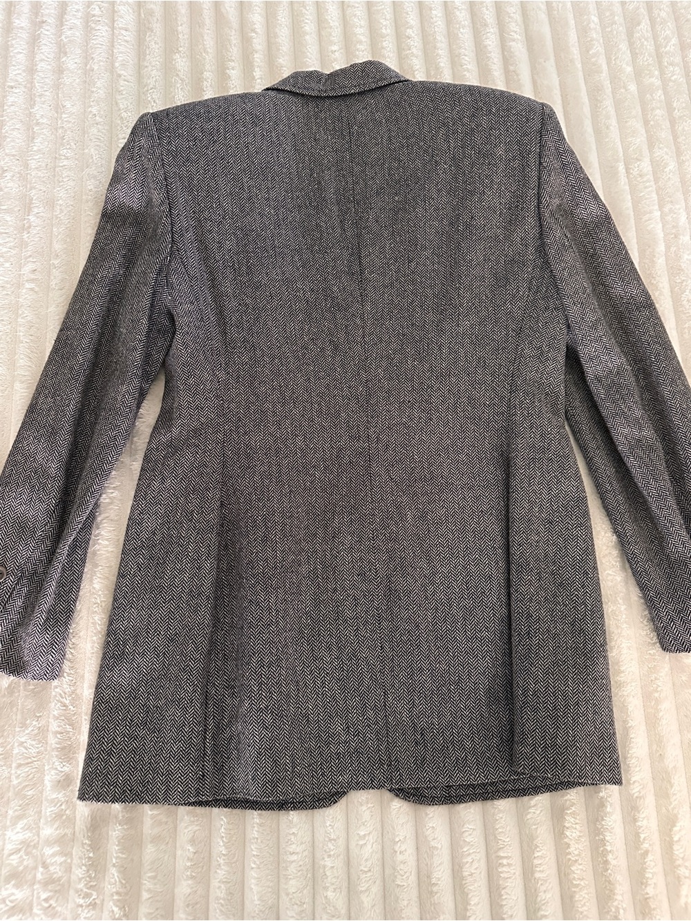 VINTAGE Ralph Lauren Gray Herringbone Single-Button Tailored Wool Blazer - Picture 13 of 13